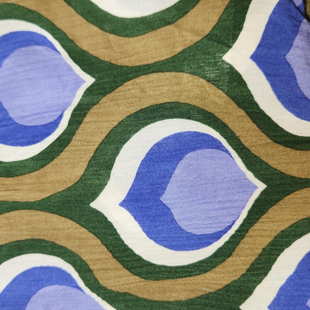 New Free People Groovy Baby Maxi Kaftan Peacock Olive Lavender Dress One Size - Picture 9 of 10